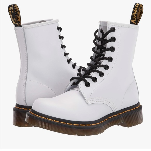 Dr. Martens Shoes - Dr.Martens Women's White leather Boots, doc martens, DOC’s, 1460 combat boots